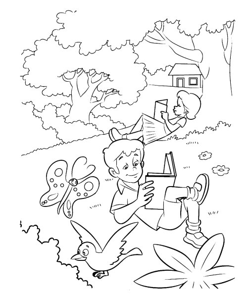 Раскраска летние каникулы для детей