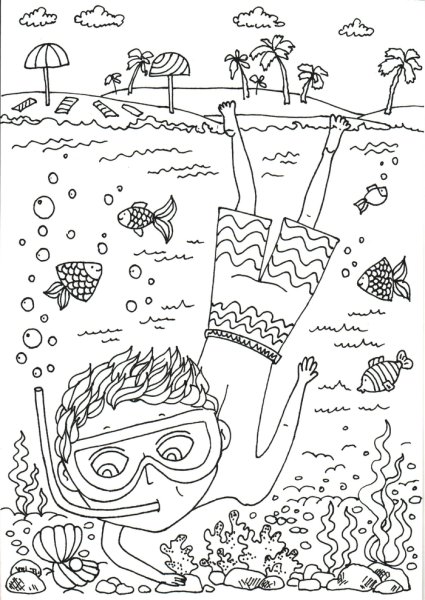 Раскраска летние каникулы для детей