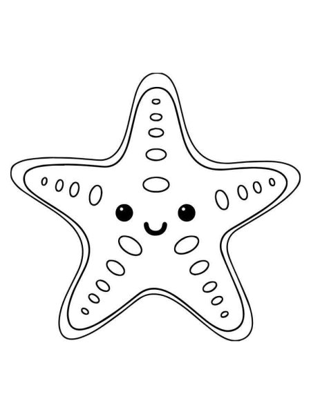Разукрашки для детей морская звезда