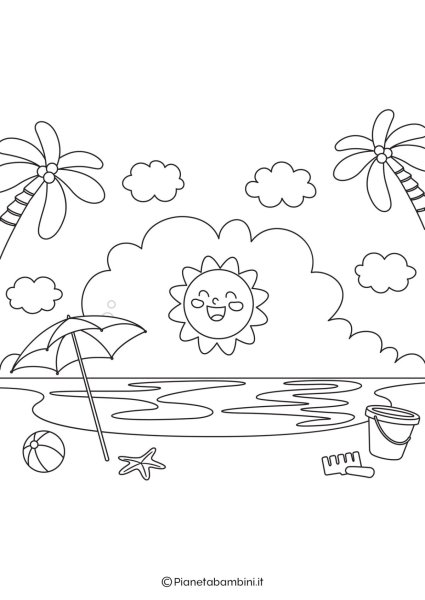 Раскраски про лето лёгкие