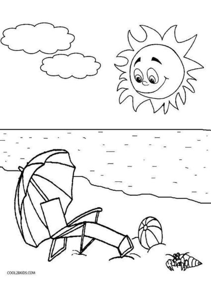 Солнечная погода раскраска