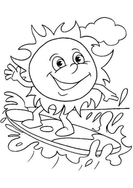 Раскраски лето для детей 5-6 лет