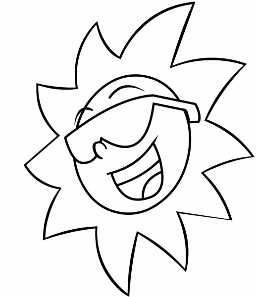 Раскраска лето солнце