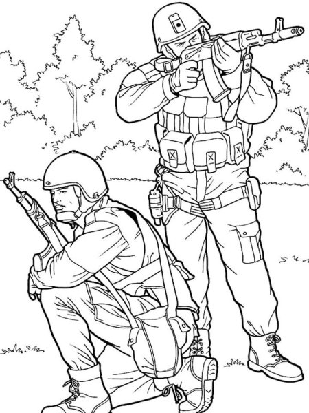 Солдат раскраска