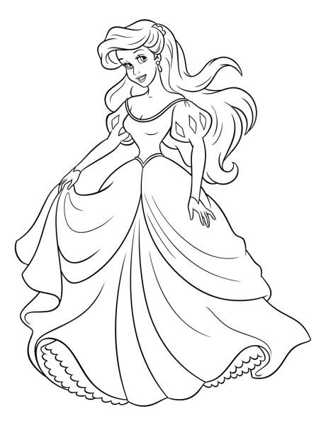 Раскраски принцессы Диснея Ариэль