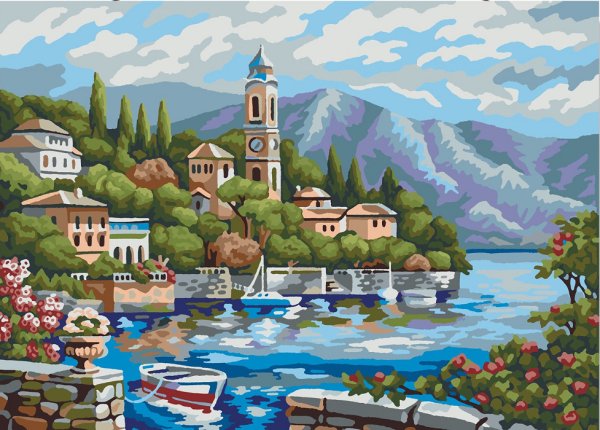 Selfica картины по номерам 40х50 часовня у моря