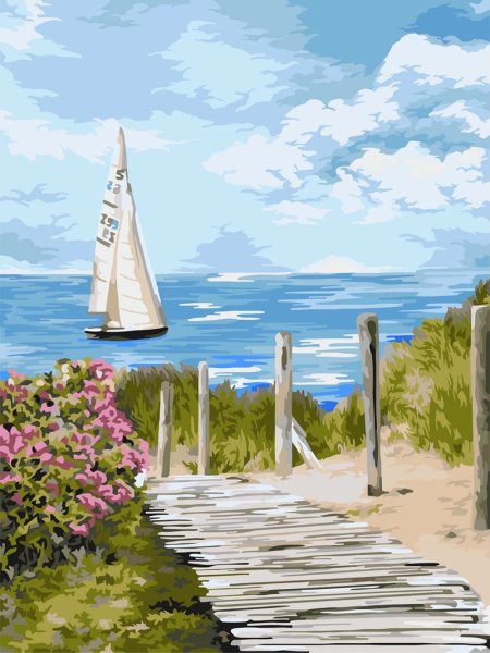 Рисование по номерам море