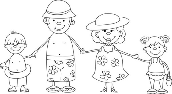 Права ребенка на семью раскраска