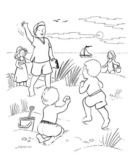 Раскраска семейный отдых