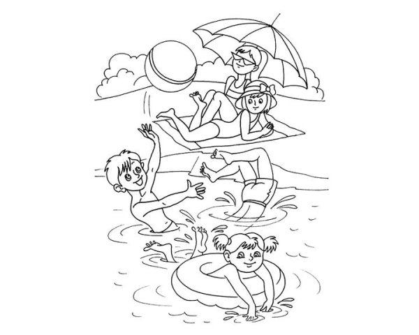 Раскраска безопасность на воде