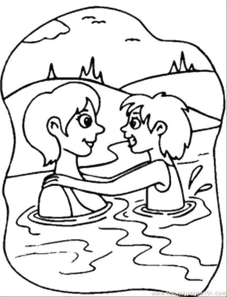 Моя семья на море раскраска