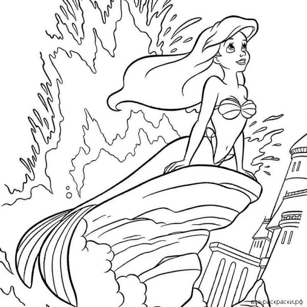 Раскраска Русалочка Ариэль и Мелоди