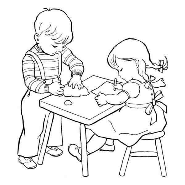 Раскраска. В детском саду