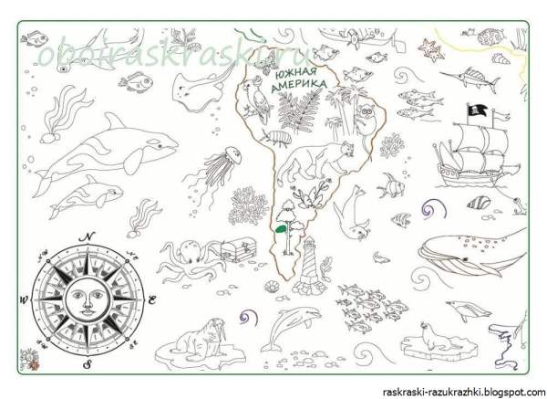 Карта сокровищ раскраска