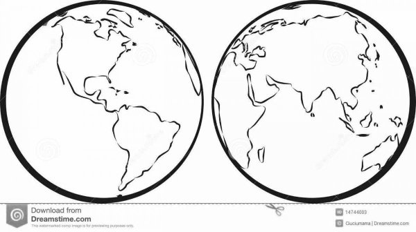 Контурное изображение земли