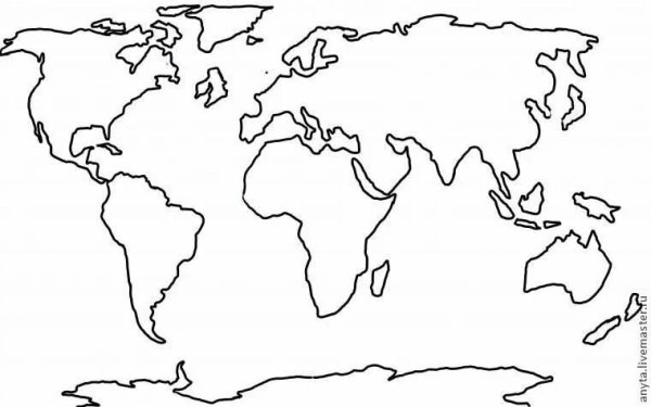 Контуры континентов