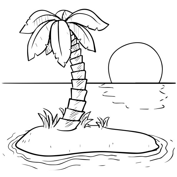 Остров раскраска