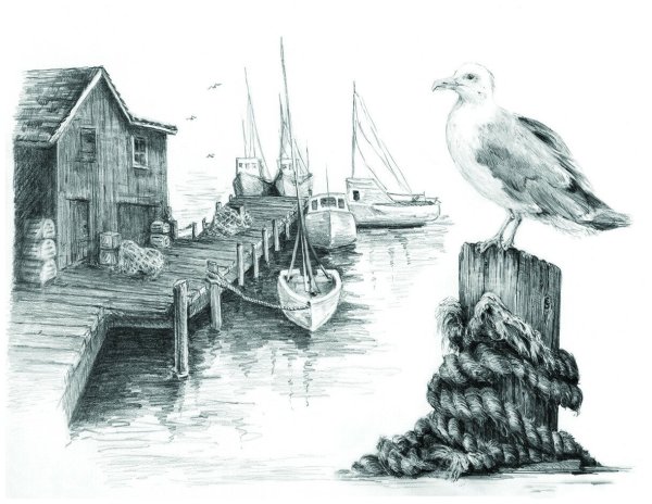 Морской пейзаж Наброски