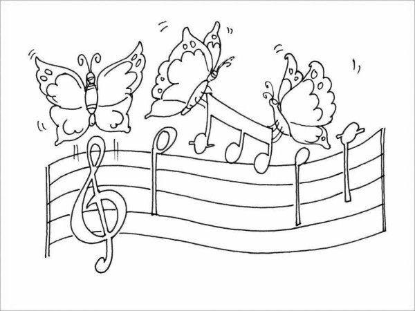Раскраска нотки для детей
