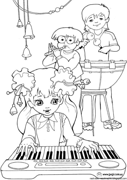 Музыкальные раскраски для детей
