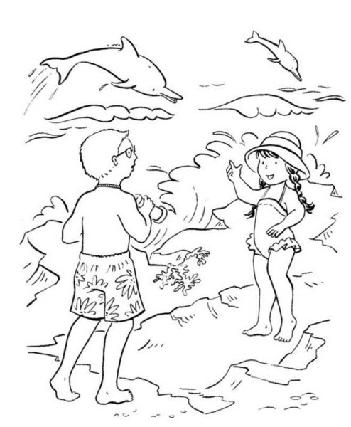 Раскраска лето сюжетная