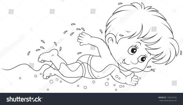 Плавание раскраска для детей