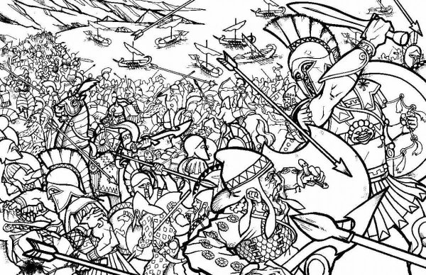 Раскраска Ледовое побоище битва