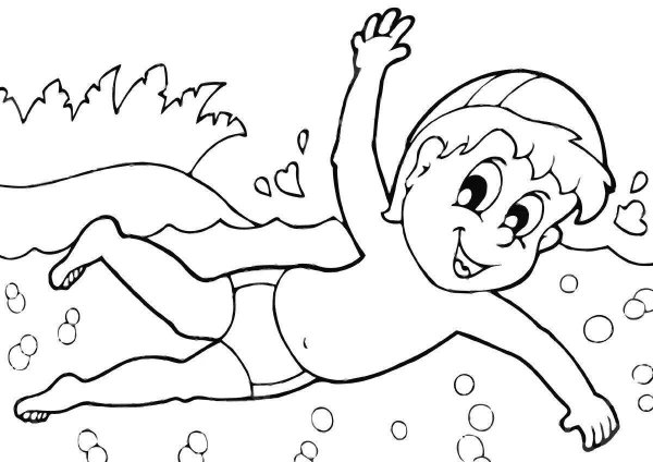 Плавать раскраска для детей