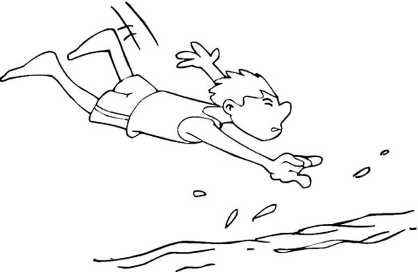 Плавание раскраска для детей