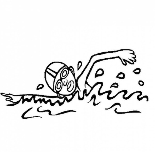 Раскраска плавание в бассейне