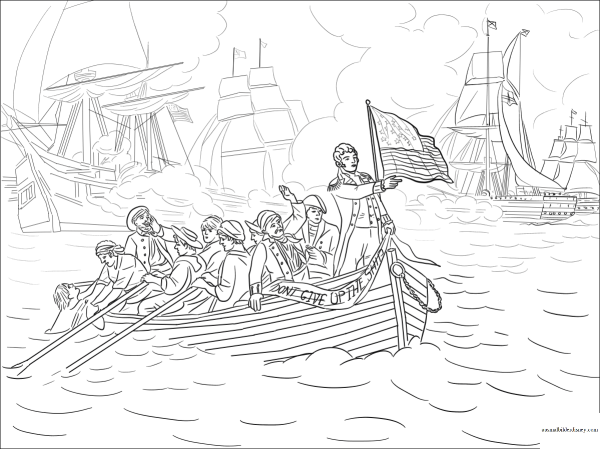 Морское сражение раскраска