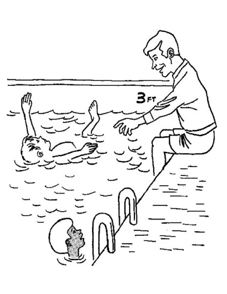 Раскраска инструктор по плаванию