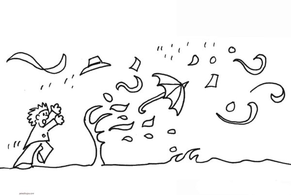 Ветер раскраска для детей