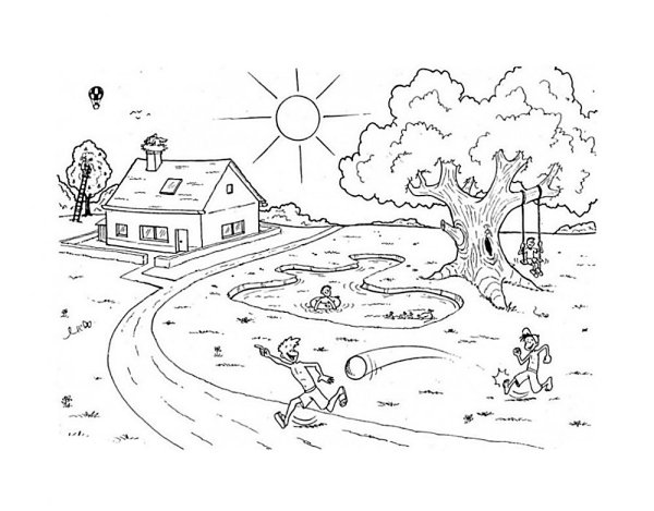 Раскраска пейзаж