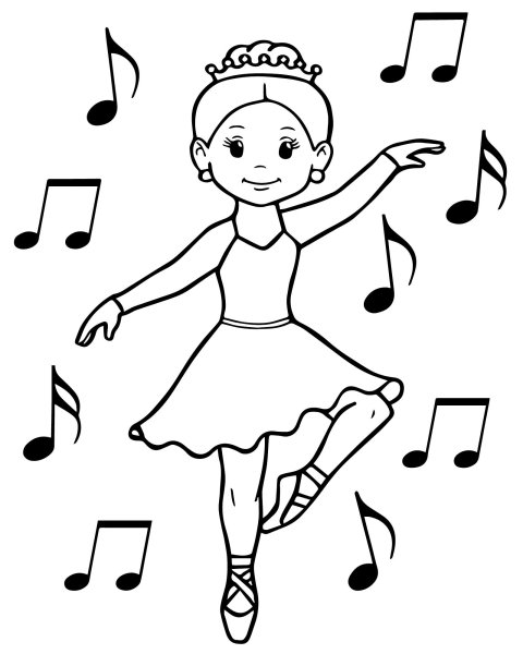 Танцы раскраска для детей