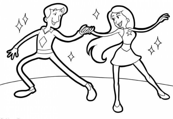 Танцор раскраска