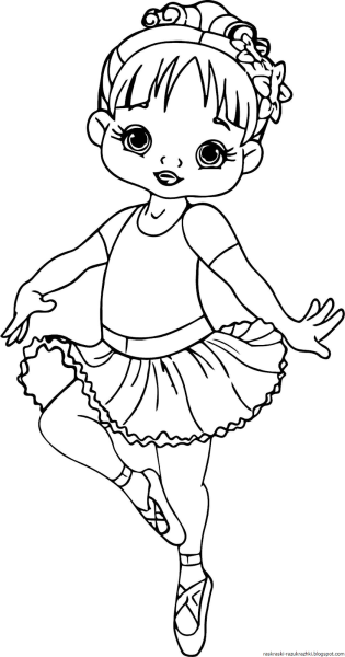 Балерина раскраска для детей