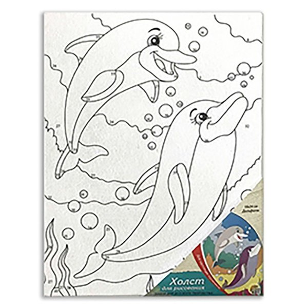 Холст на картоне 18х24 см. дельфины (арт. Х-9685) другой стандарт