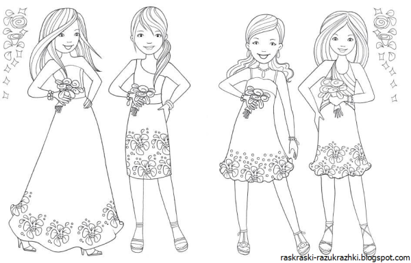 Раскраска одежда модная