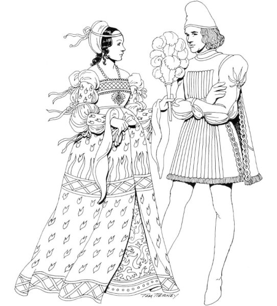 Костюм эпохи Возрождения Испания чб