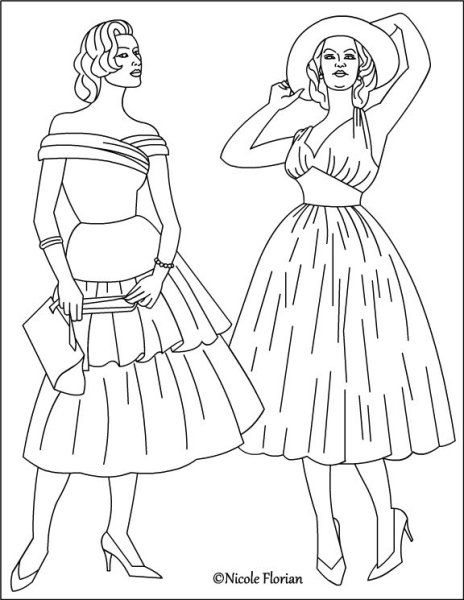 Модель платья для раскрашивания