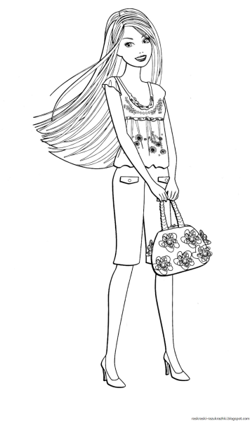 Раскраски для девочек Барби