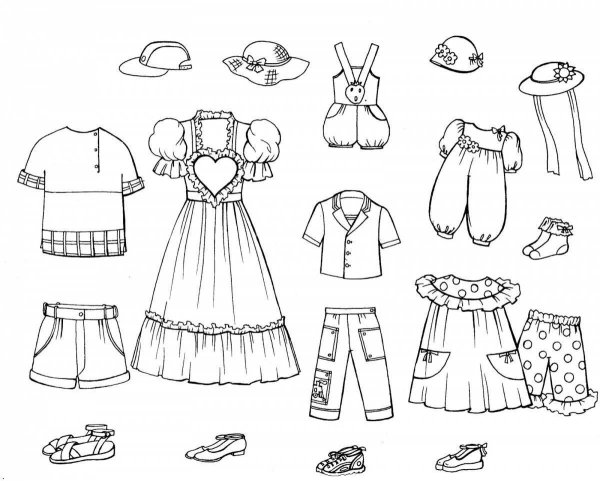 Одежда раскраска для детей