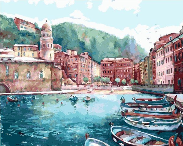 Картина по номерам кафе у моря