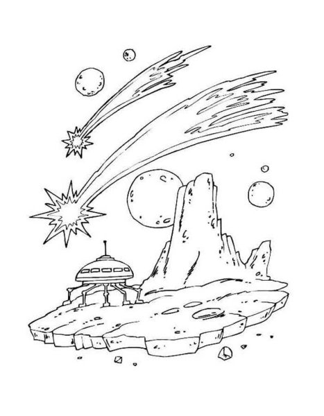 Раскраска. В космосе