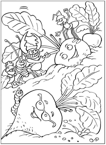 Огород раскраска для детей