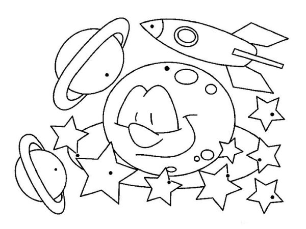 Космос раскраска для детей