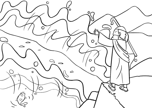 Моисей переход через красное море раскраска