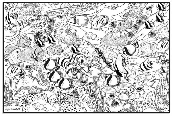 Сложные раскраски рыбы