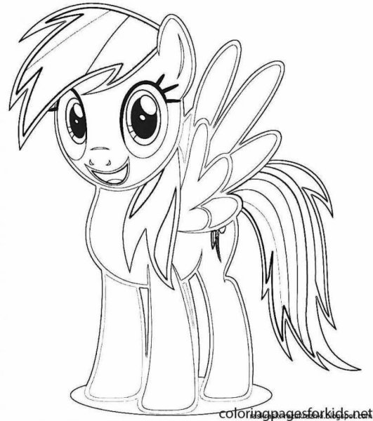 Раскраски пони Радуга Дэш раскраска